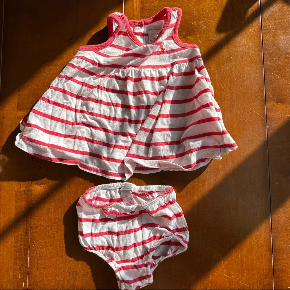 Ralph Lauren Spring Lot - Red Stripes, Yellow Ruffles + floral collars. Size 3m - Picture 5 of 12